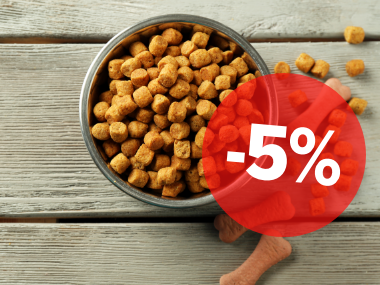 -5% op dierenvoeding